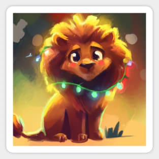 Cute Lion Drawing Sticker